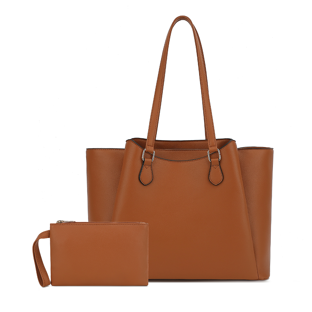 Leather Work Handbags For Women - 여성용 토트백, 파우치가 있는 대형 PU