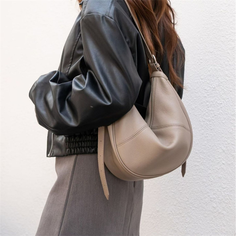 Leather Work Handbags For Women - BURMINSA 정품 가죽 호보 백, 여성용