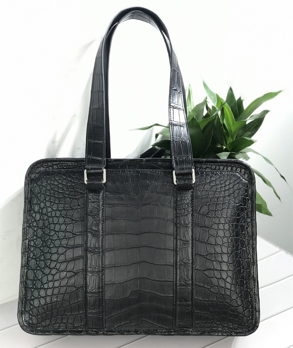 Leather Work Handbag - 새로운 악어가죽 노트북 가방, 진짜 악어가죽
