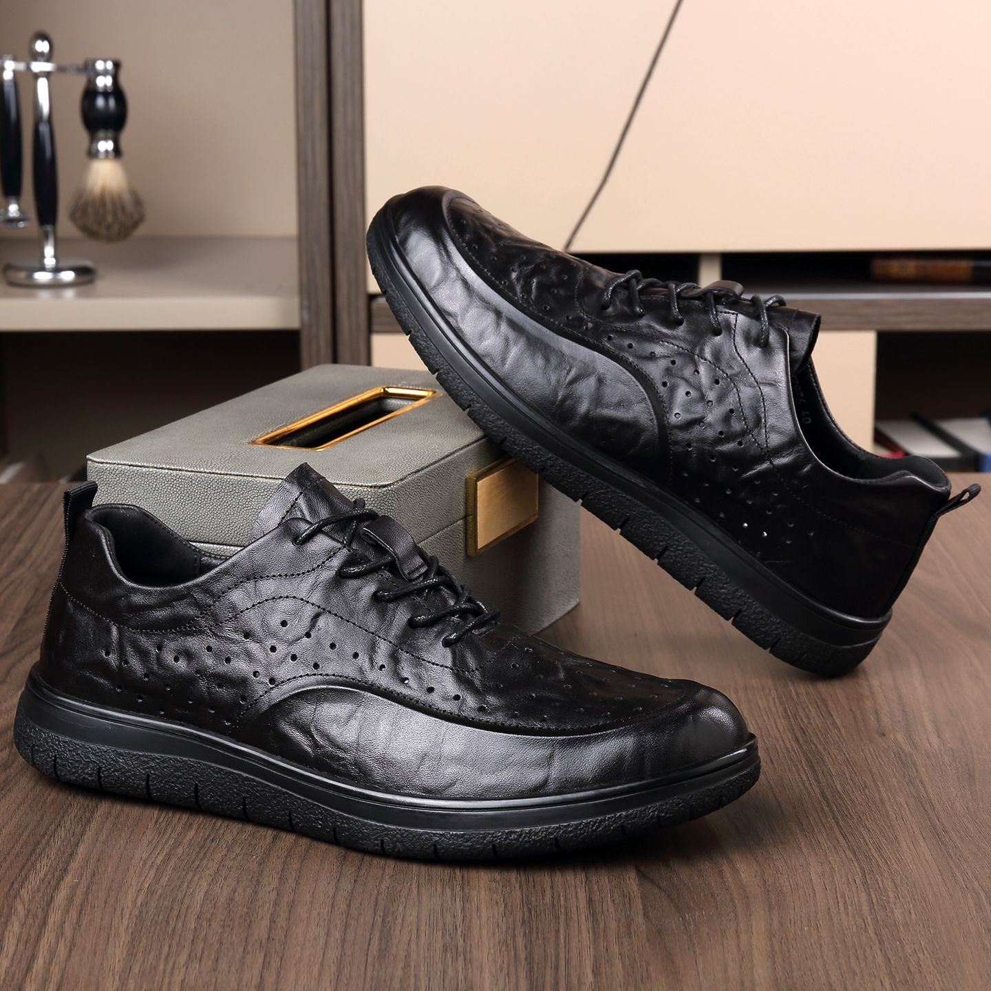 캐주얼 천연 가죽 신발 우아한 부드러운 밑창 소가죽 드 - Leather Work Outfit 리뷰 및 가격