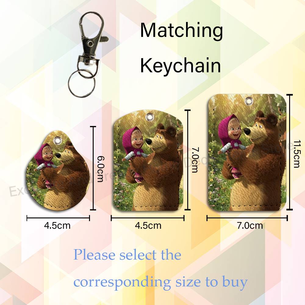 귀여운 마샤와 곰 캐릭터가 그려진 키링, 직장증, 신용 - Leatherwork Keychain 리뷰 및 가격