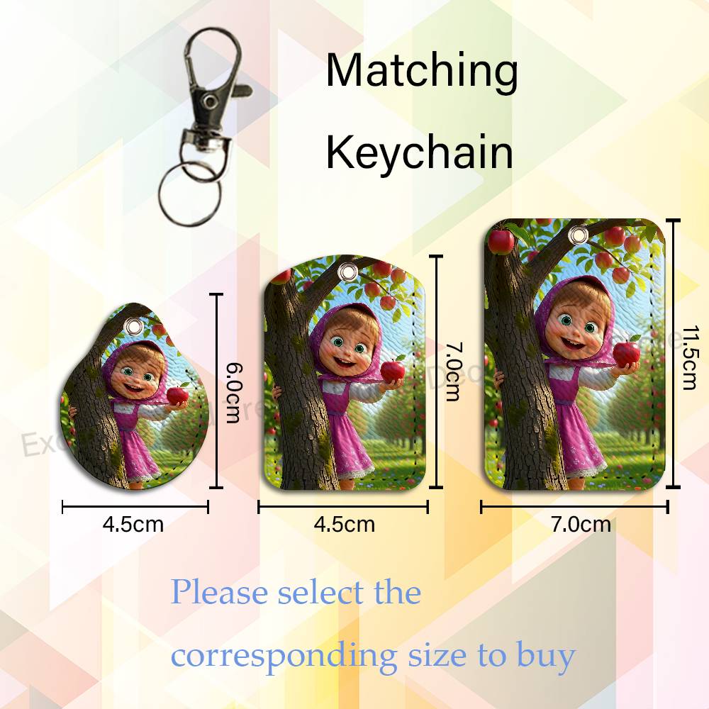 귀여운 마샤와 곰 캐릭터가 그려진 키링, 직장증, 신용 - Leatherwork Keychain 리뷰 및 가격