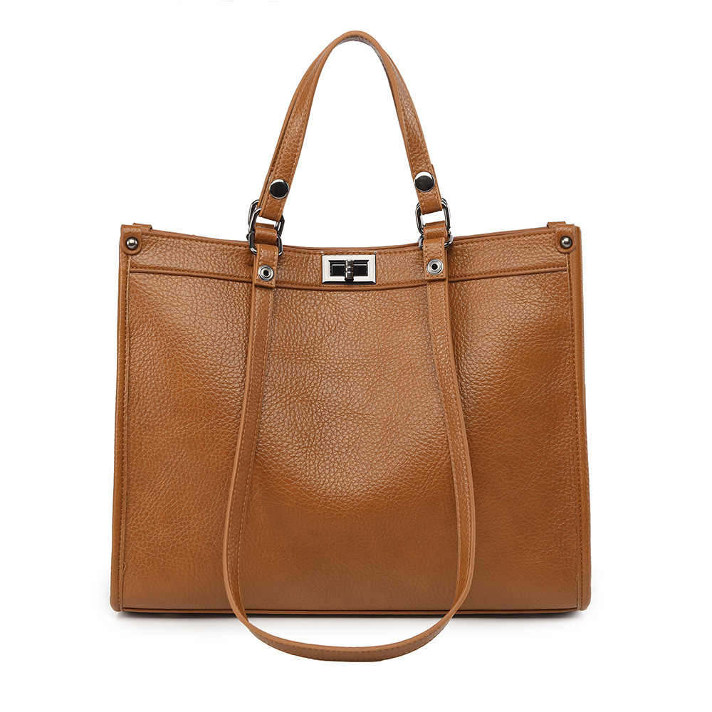 여성 대용량 토트 백 PU 가죽 회전 잠금 핸드백 숙녀 - Leather Work Handbags For Women 리뷰 및 가격