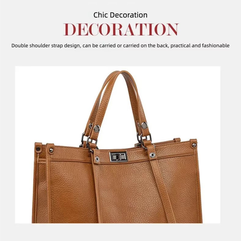여성 대용량 토트 백 PU 가죽 회전 잠금 핸드백 숙녀 - Leather Work Handbags For Women 리뷰 및 가격
