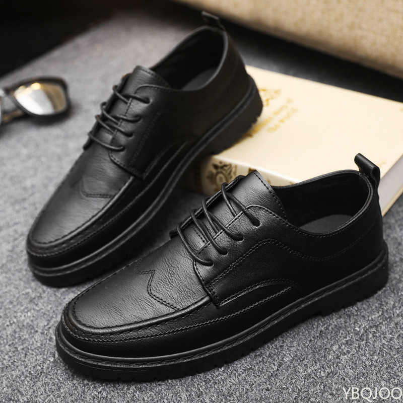 남성 캐주얼 가죽 신발 트렌디한 여름 통기성 블랙 작업 - Leatherwork Clamp 리뷰 및 가격