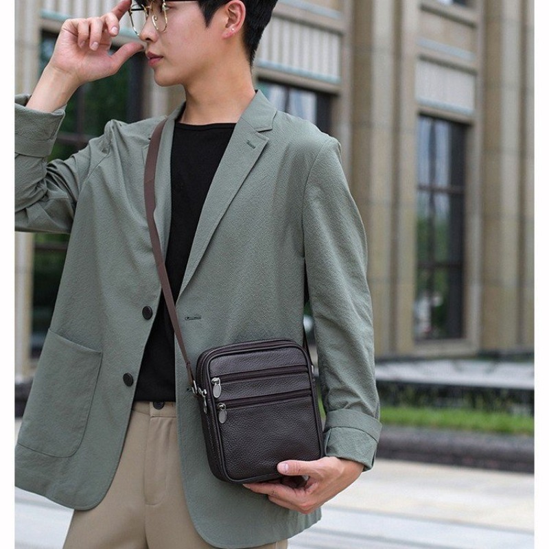 남성용 숄더 메신저 백 캐주얼 핸드백 남성용 정품 가죽 - Leather Work Handbag 리뷰 및 가격