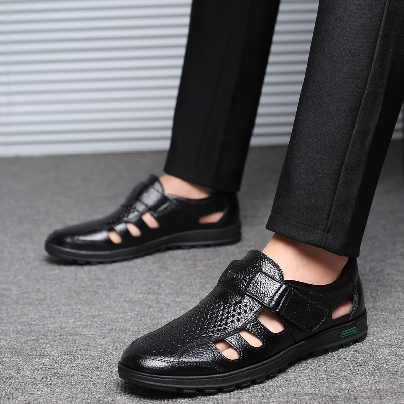 남성용 가죽 샌들 통기성 여름 샌들 비즈니스 캐주얼 작 - Leather Work Outfit 리뷰 및 가격