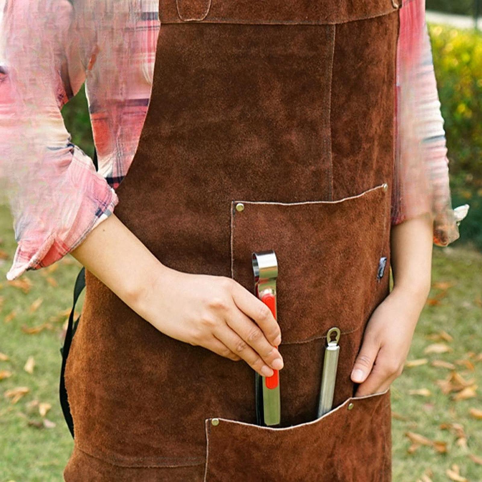 작업장 차고 앞치마, 내마모성 내열 및 내화성 작업 앞 - Leather Work Japan 리뷰 및 가격