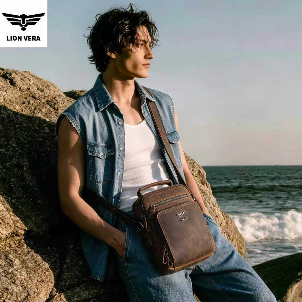LION VERA 남성용 숄더백 크레이지 호스 가죽 다 - Leather Work Handbag 리뷰 및 가격