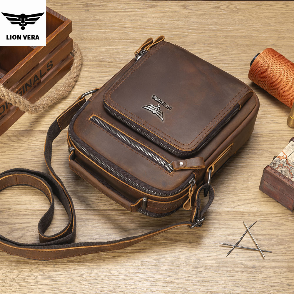 LION VERA 남성용 숄더백 크레이지 호스 가죽 다 - Leather Work Handbag 리뷰 및 가격