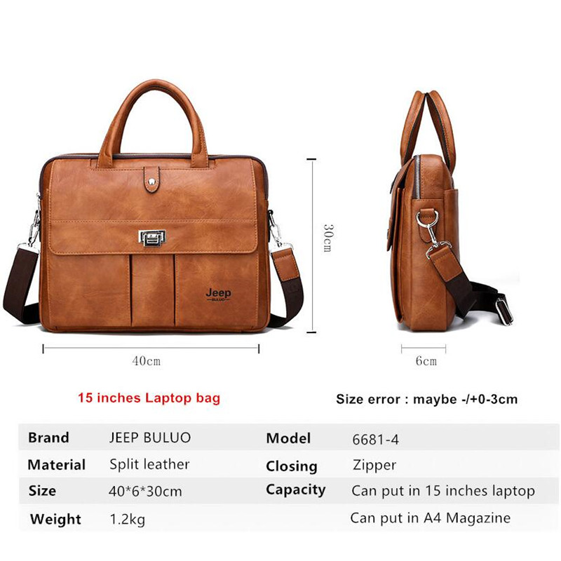 Jeep Buluo 남성용 가죽 서류가방 14인치 노트 - Leather Work Handbag 리뷰 및 가격