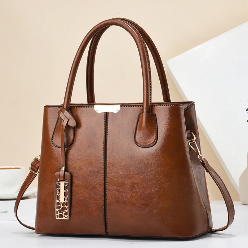 여성용 레트로 단색 핸드백, 우아한 PU 가죽 크로스바 - Leather Work Handbags For Women 리뷰 및 가격